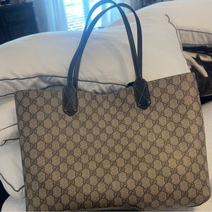 Authentic Gucci Beige and Black Tote Bag